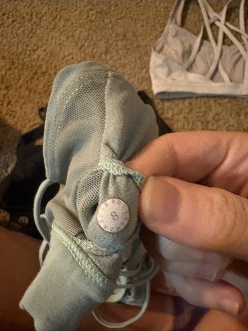 lululemon athletica Strappy Crisscross Sports Bras - Black, Light Blue, White - Picture 3 of 3